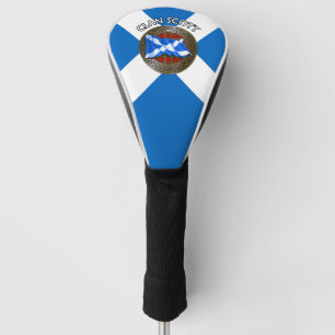 Clan Scott Tartan Knot & Flag Golfheadcover