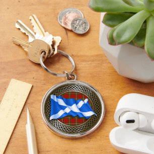 Clan Scott Tartan Knot & Flag Sleutelhanger