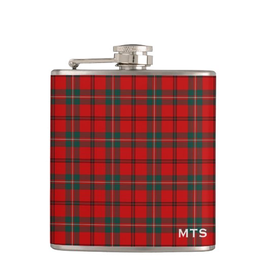Clan Scott Tartan Monogram Heupfles (Voorkant)