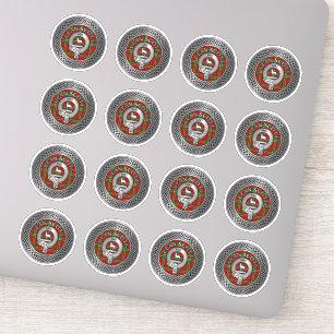 Clan Scott Wapenschild & Tartan Knoopsticker Sticker