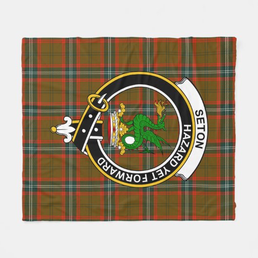 Clan Seton Hunting Modern Tartan Pset Fleece Deken (Voorkant (Horizontaal))