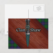 Clan Shaw Tartan Sgian Dubh Blade Briefkaart (Voorkant / Achterkant)