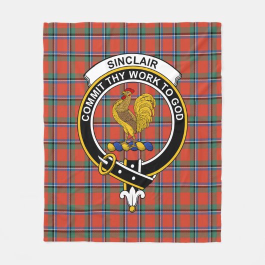 Clan Sinclair Ancient Tartan Plaid Fleece Deken (Voorkant)