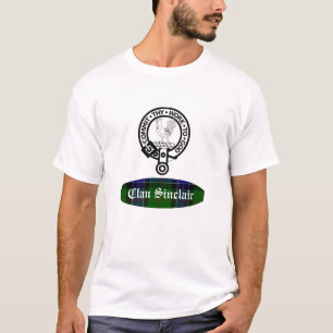 Clan Sinclair Crest Badge & Tartan T-shirt