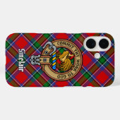 Clan Sinclair Crest boven Tartan Case-Mate iPhone Case (Achterkant (horizontaal))