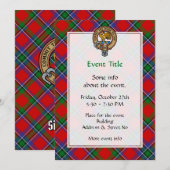 Clan Sinclair Crest boven Tartan Kaart (Voorkant / Achterkant)