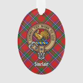 Clan Sinclair Crest boven Tartan Ornament