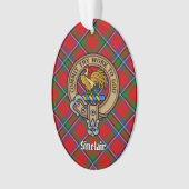 Clan Sinclair Crest boven Tartan Ornament (voorkant)