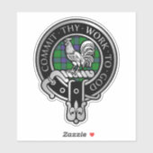 Clan Sinclair Crest & Chasse Sticker Tartan (Feuille)