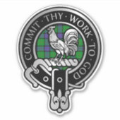 Clan Sinclair Crest & Chasse Sticker Tartan (Devant)