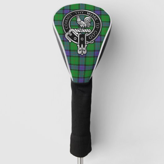 Clan Sinclair Crest & Hunting Tartan Golfheadcover (Voorkant)