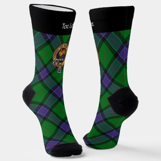 Clan Sinclair Crest over de jacht op Tartan Sokken (Gebogen)