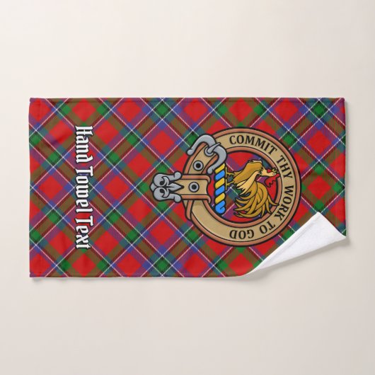 Clan Sinclair Crest over Rode Tartan Bad Handdoek (Handdoek)
