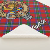 Clan Sinclair Crest over Rode Tartan Sherpa Deken (3/4)
