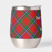 Clan Sinclair Crest sur Red Tartan (Gauche)
