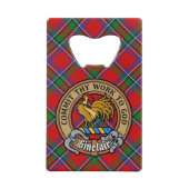 Clan Sinclair Crest sur Red Tartan (Devant)