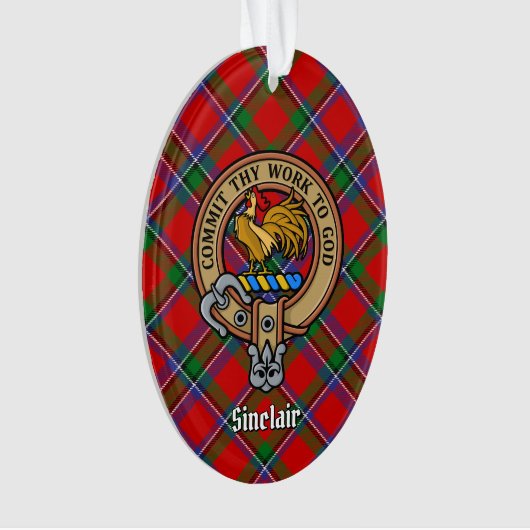 Clan Sinclair Crest sur Tartan (devant)