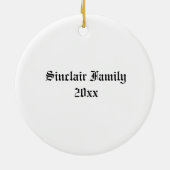 Clan Sinclair Crest & Tartan Keramisch Ornament (Achterkant)