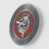 Clan Sinclair Crest & Tartan Knot Grote Klok (Hoek)