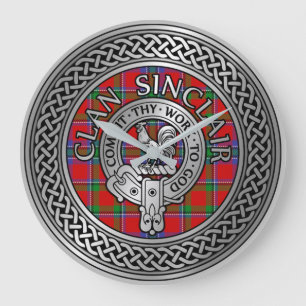 Clan Sinclair Crest & Tartan Knot Grote Klok