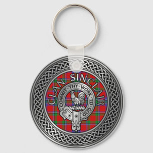Clan Sinclair Crest & Tartan Knot Sleutelhanger