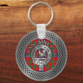 Clan Sinclair Crest & Tartan Knot Sleutelhanger (Voorkant)