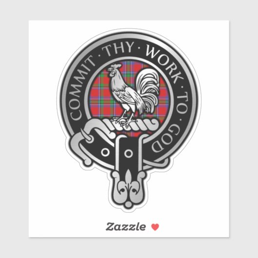 Clan Sinclair Crest & Tartan Sticker (Feuille)