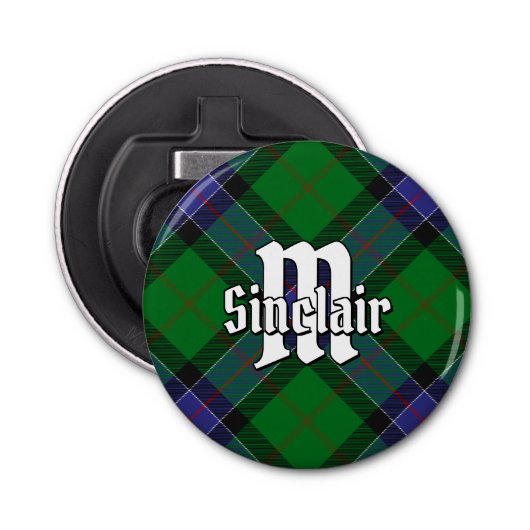 Clan Sinclair Hunting Tartan Button Flesopener (Voorkant)