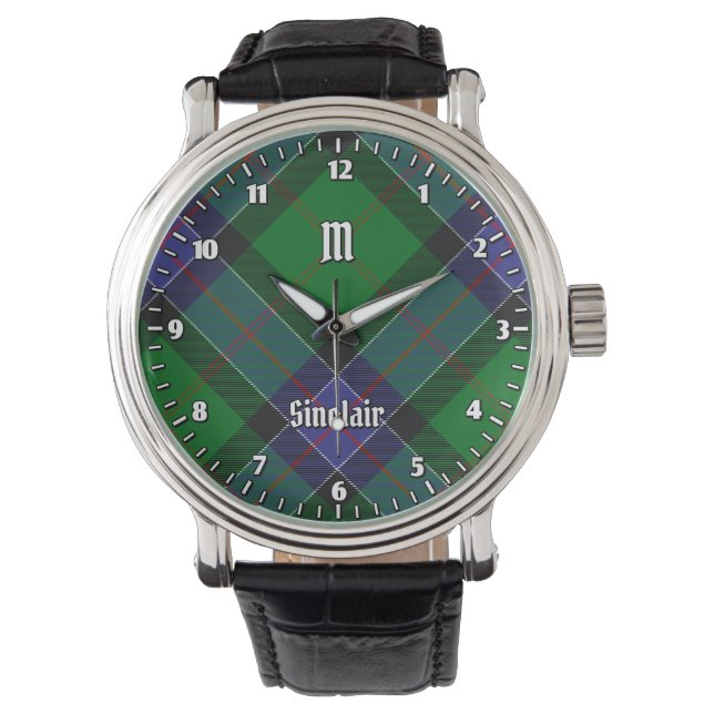Clan Sinclair Hunting Tartan Horloge (Voorkant)