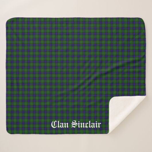 Clan Sinclair Tartan  Sherpa Deken (Voorkant (horizontaal))