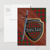 Clan Sinclair Tartan Sword & Shield Briefkaart (Voorkant / Achterkant)