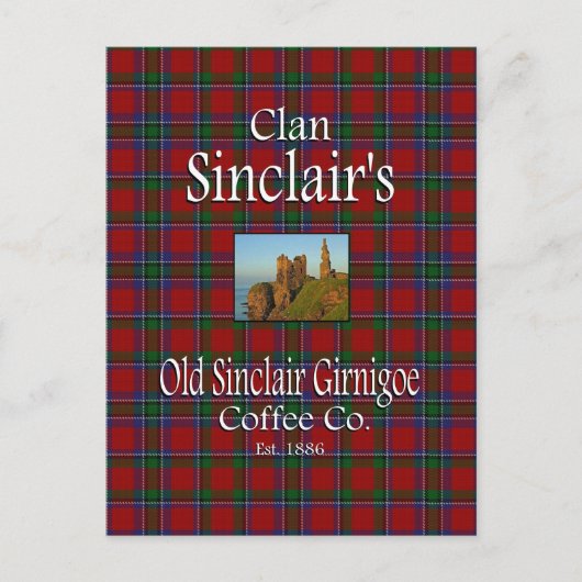 Clan Sinclair's Old Sinclair Girnigoe Coffee Co. Briefkaart (Voorkant)