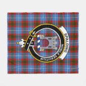 Clan Spalding Tartan Pset Fleece Deken (Voorkant (Horizontaal))