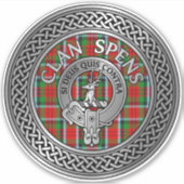 Clan Spens Crest & Tartan Sticker (Voorkant)