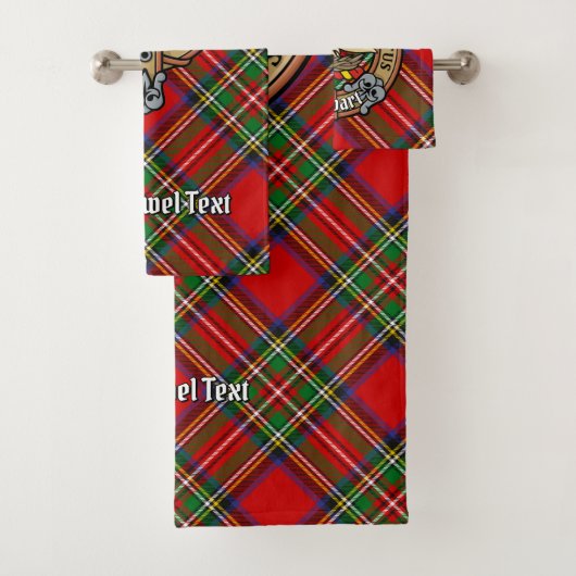 Clan Stewart Crest over Royal Tartan Bad Handdoek (Insitu)