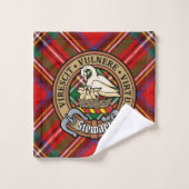 Clan Stewart Crest over Royal Tartan Bad Handdoek (Wasdoekje)