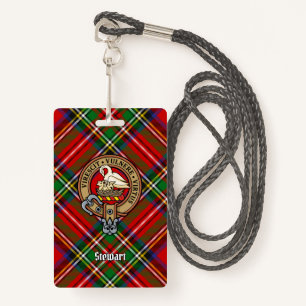 Clan Stewart Crest over Royal Tartan Badge