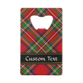 Clan Stewart Crest over Royal Tartan Kredietkaart Flessenopener (Achterkant)