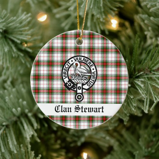 Clan Stewart Crest & Tartan  Keramisch Ornament (Boom)