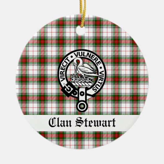 Clan Stewart Crest & Tartan  Keramisch Ornament (Voorkant)