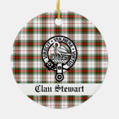 Clan Stewart Crest & Tartan  Keramisch Ornament (Achterkant)