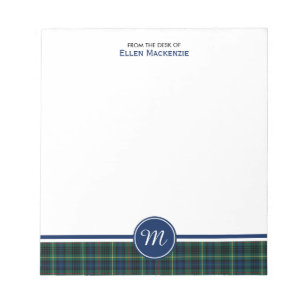 Clan Stewart Hunting Tartan Monogram Notitieblok