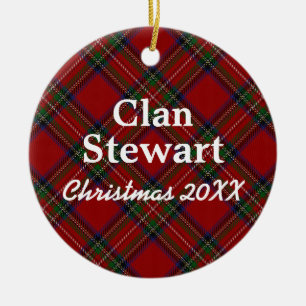 Clan Stewart Scottish Tartan Keramisch Ornament