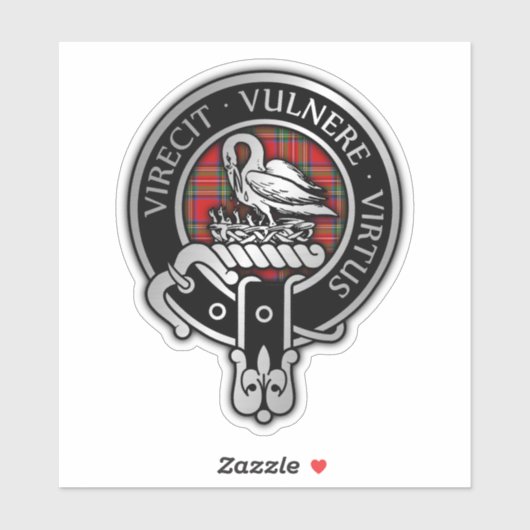 Clan Stewart | Sticker Stuart Crest & Tartan (Feuille)