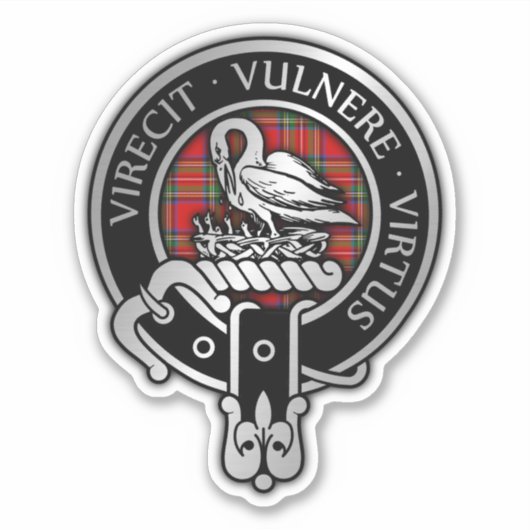 Clan Stewart | Sticker Stuart Crest & Tartan (Devant)