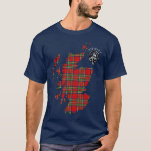 Clan Stewart T-shirt Stuart Map & Crest