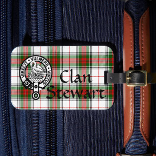 Clan Stewart Tartan Crest Bagagelabel