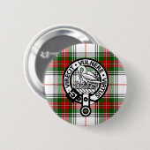 Clan Stewart Tartan Crest Button (Voorkant /achterkant)