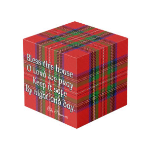 Clan Stewart Tartan House Blessing Kubus