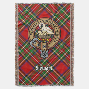 Clan Stewart-wapenschild boven Royal Tartan Deken